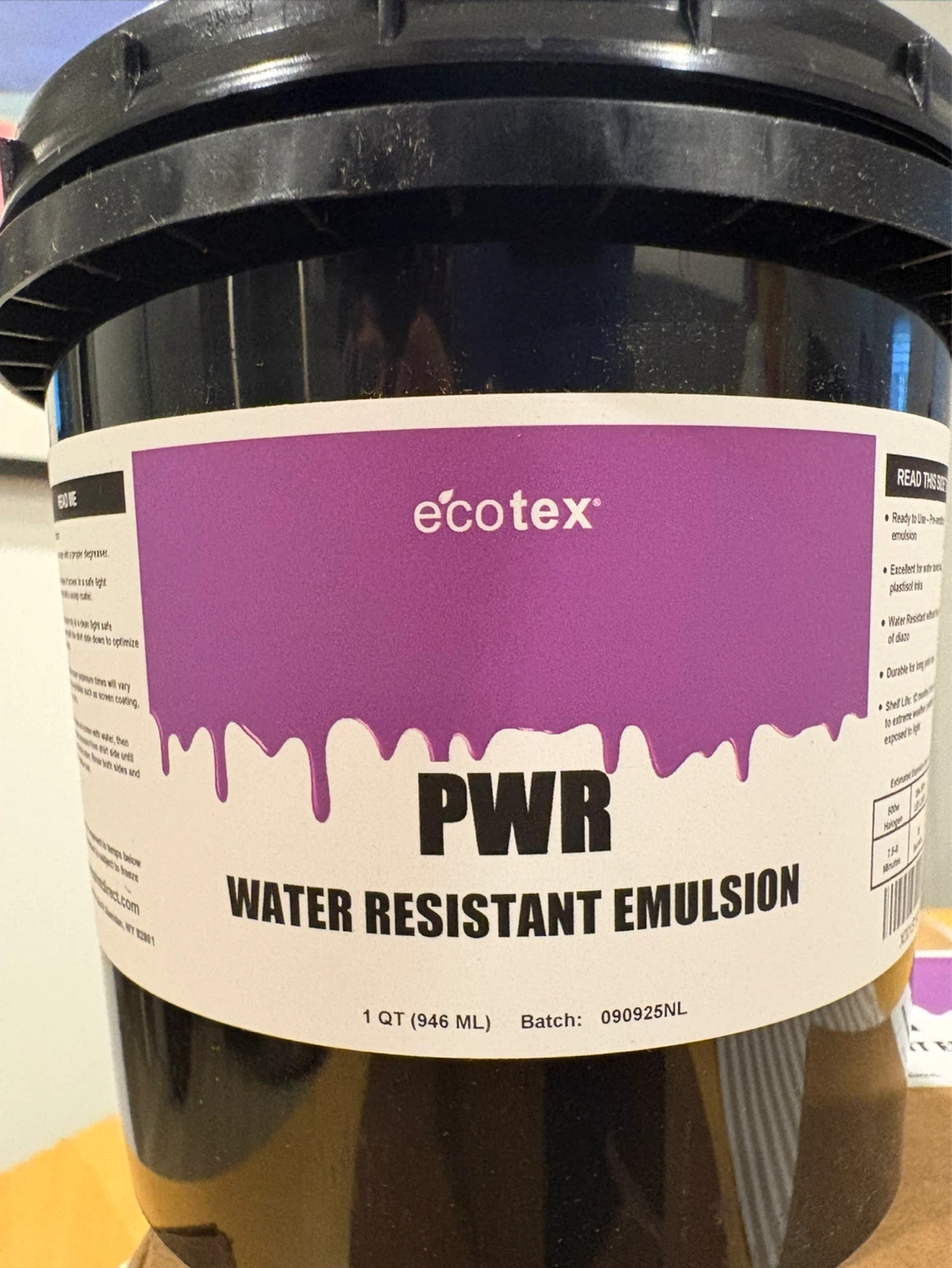 Ecotex PWR Water Resistant Emulsion 1 QT