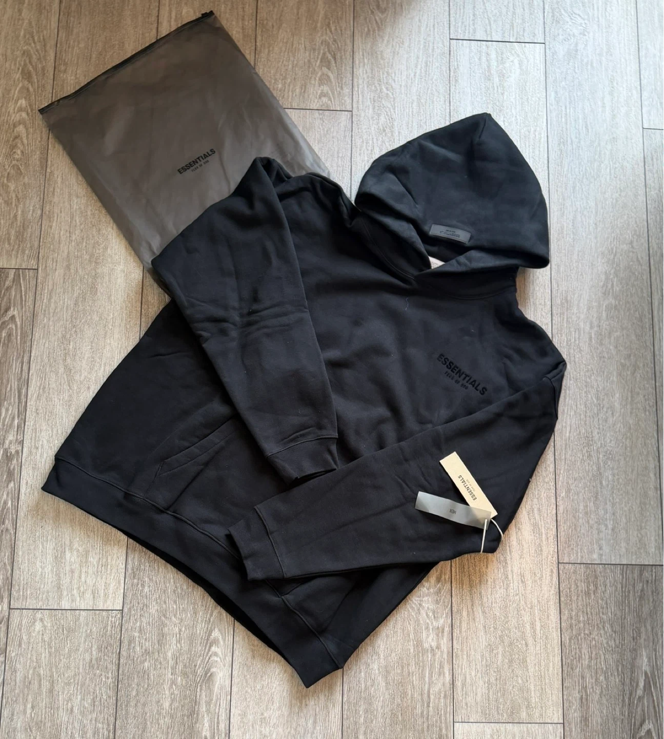 Black Essentials "Fear of God" Hoodie - Size L