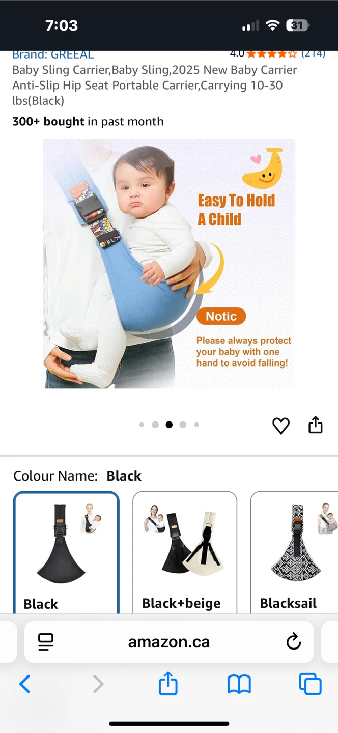 NEW with tags Baby Sling Carrier - Black - photo 4