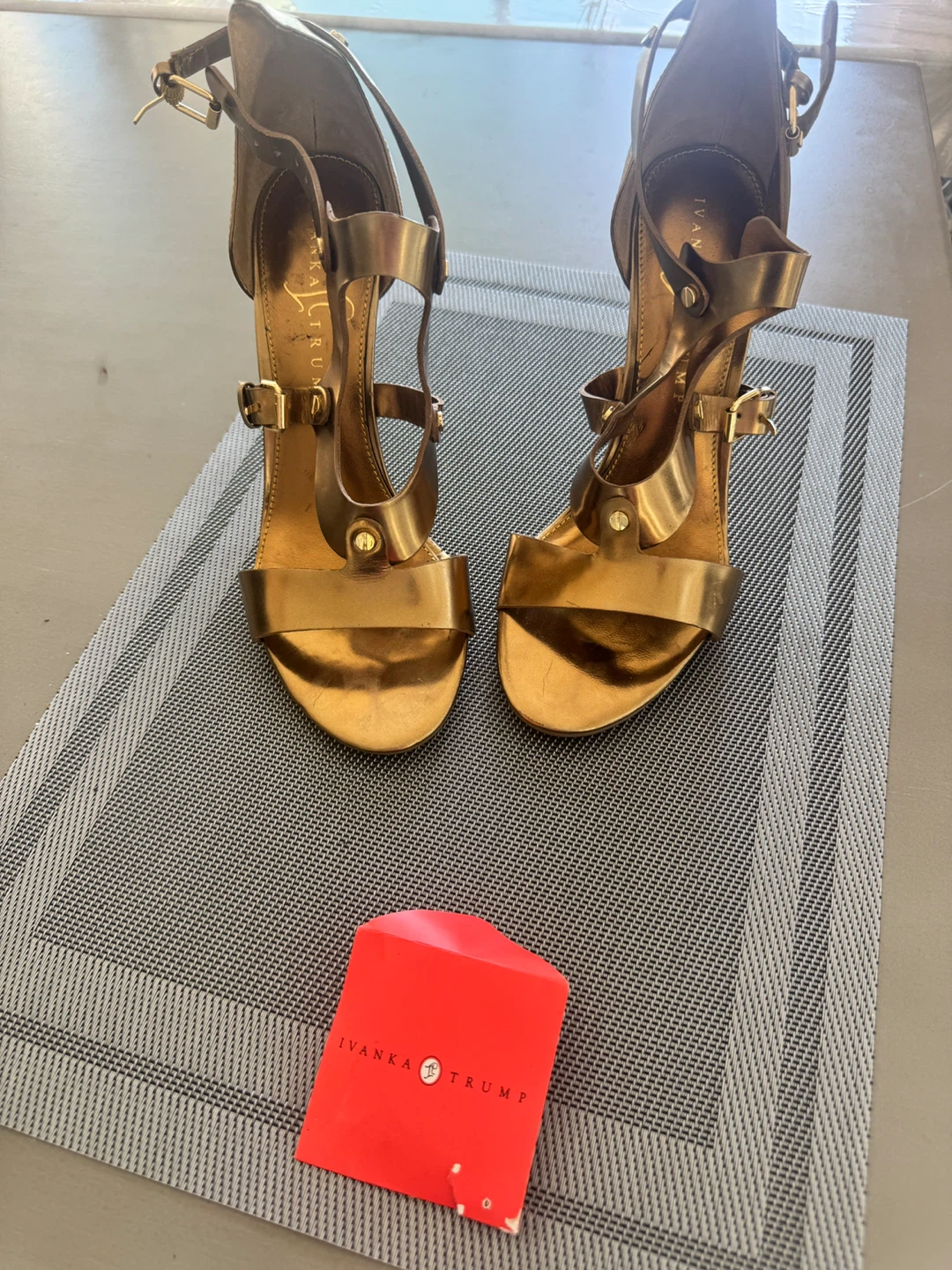 Ivanka Trump Gold Strappy Heels