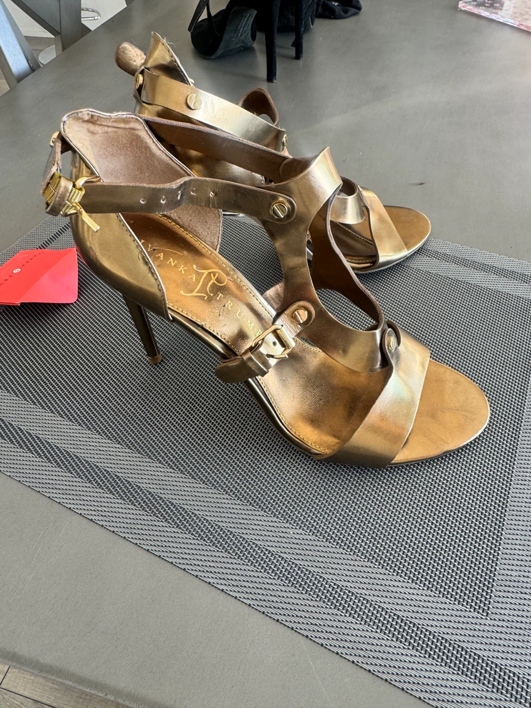 Ivanka Trump Gold Strappy Heels - photo 2