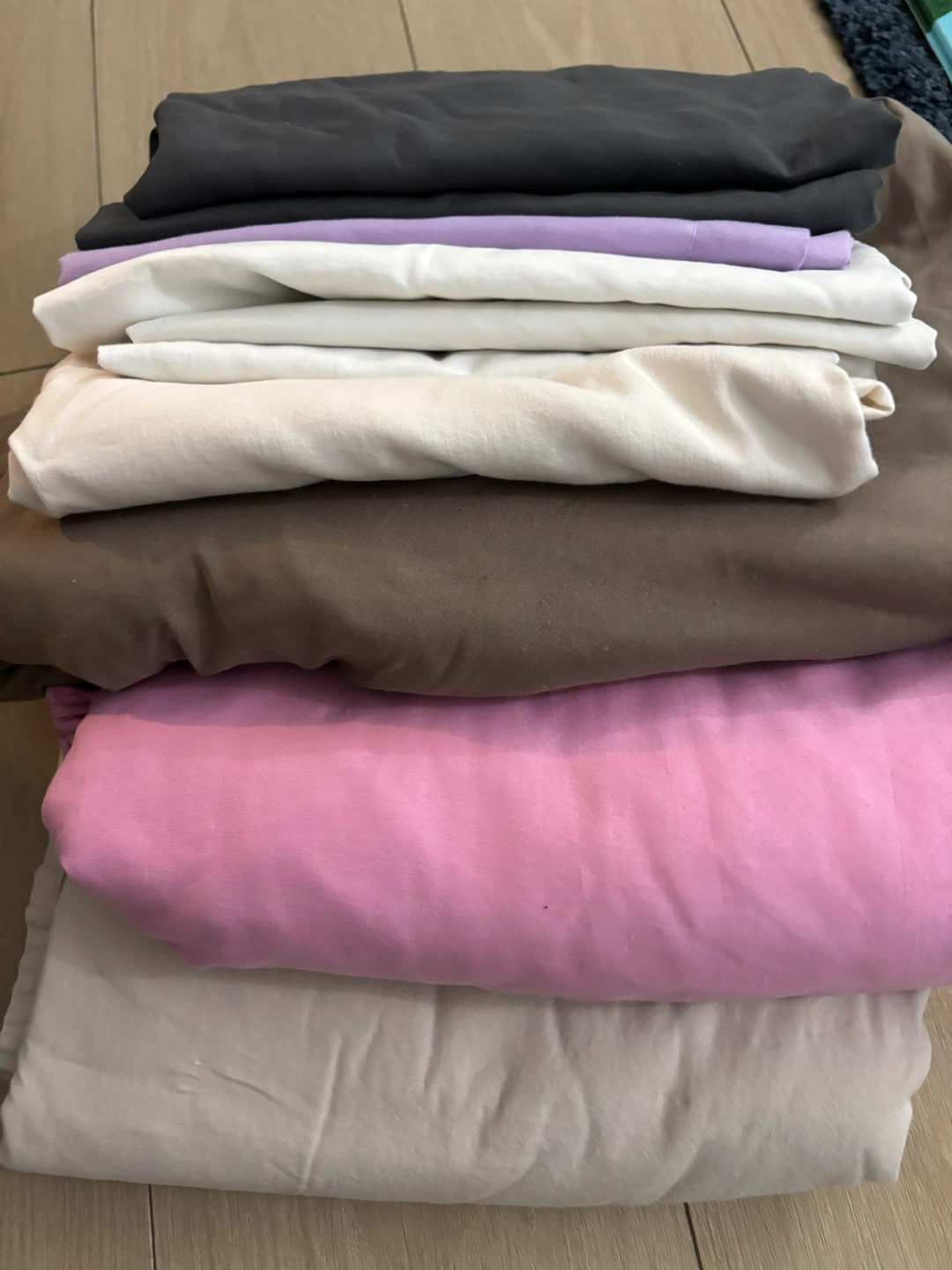 Queen size bedsheets and pillow covers.