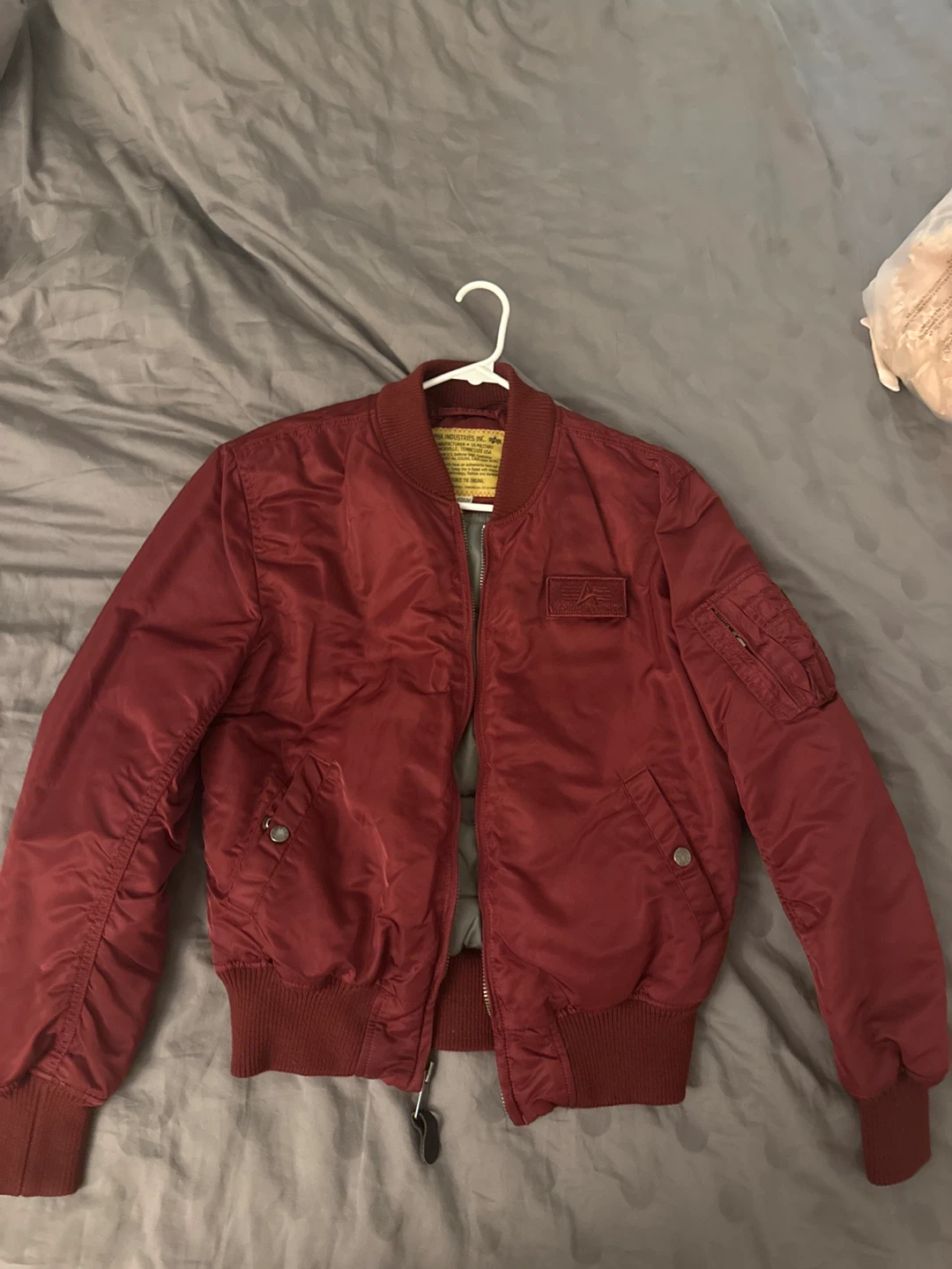 Alpha Industries Bomber Jacket - Burgundy - Medium - photo 2