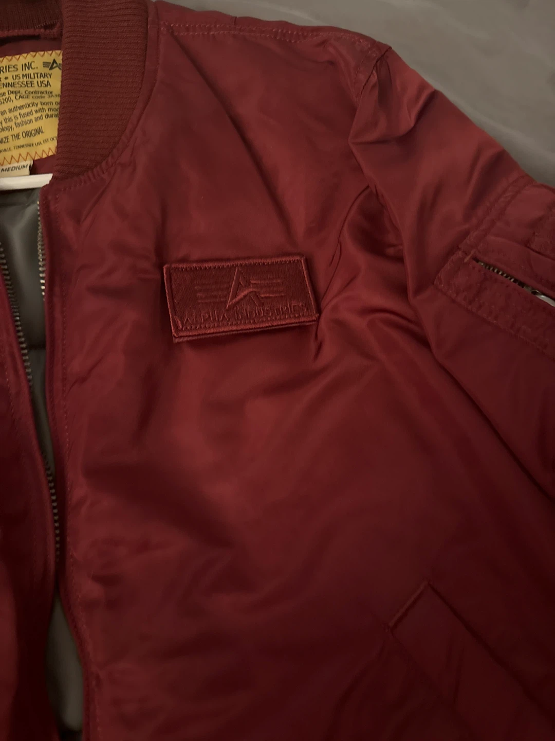 Alpha Industries Bomber Jacket - Burgundy - Medium - photo 4