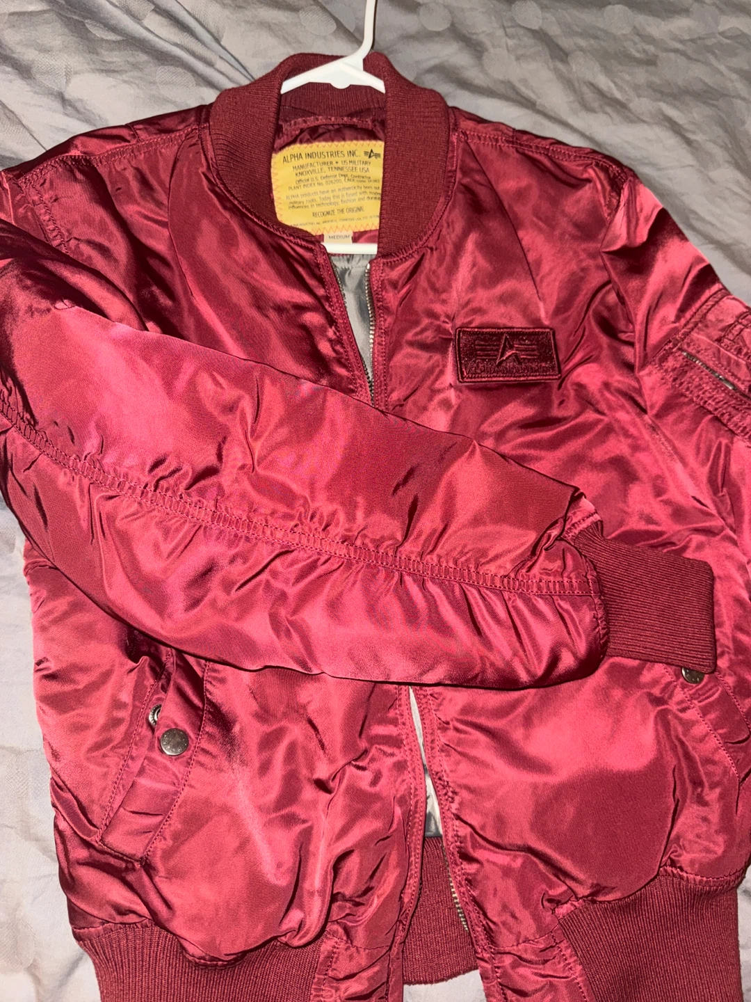 Alpha Industries Bomber Jacket - Burgundy - Medium