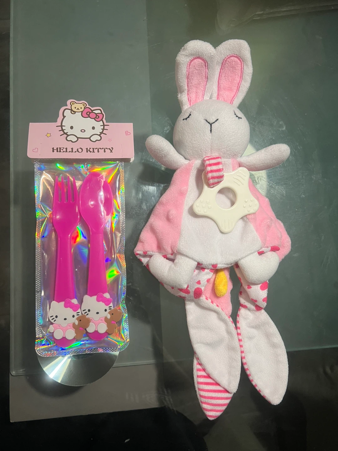Hello Kitty Pink Fork and Spoon Set