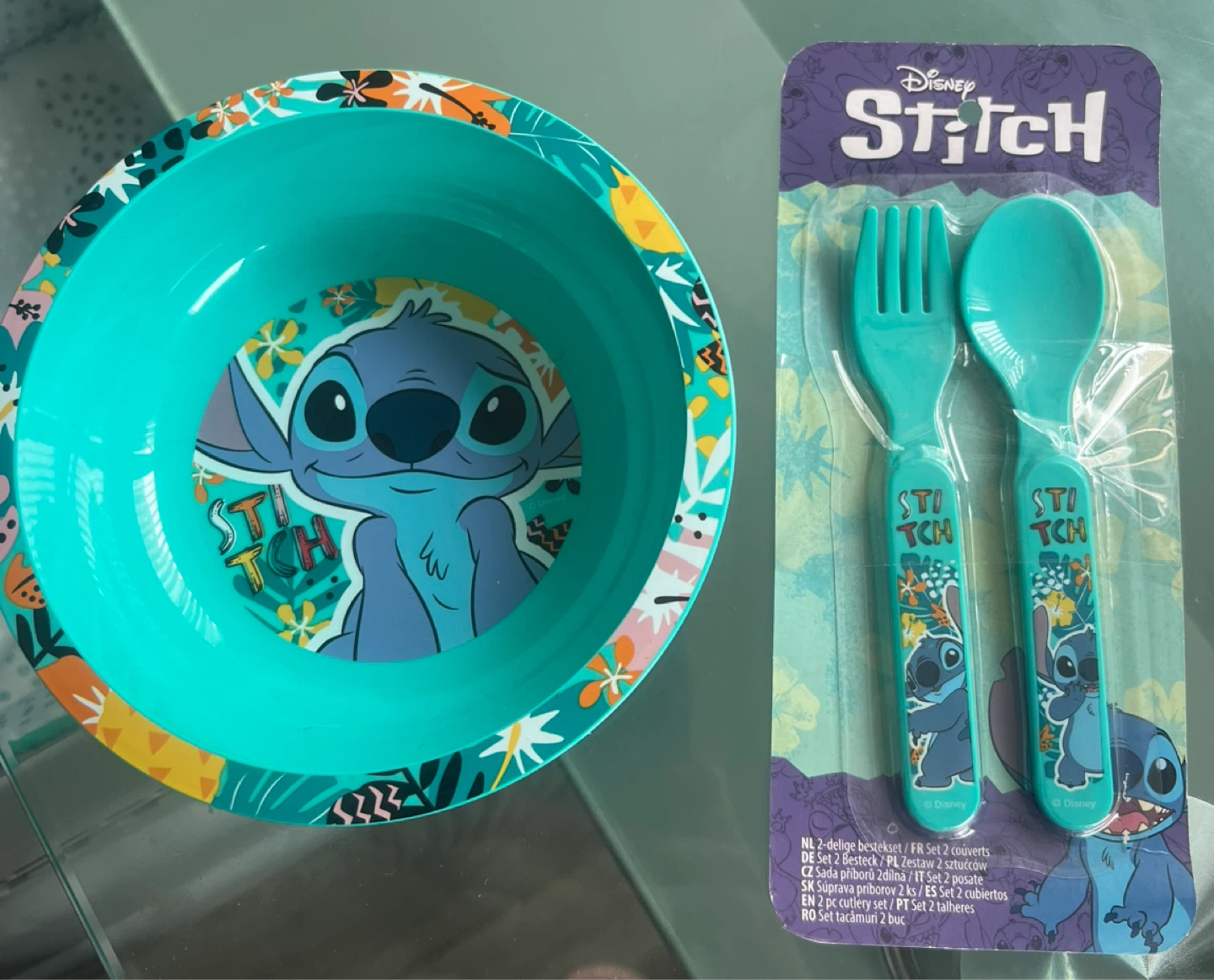 Disney Stitch 2-Piece Cutlery Set and Bowl