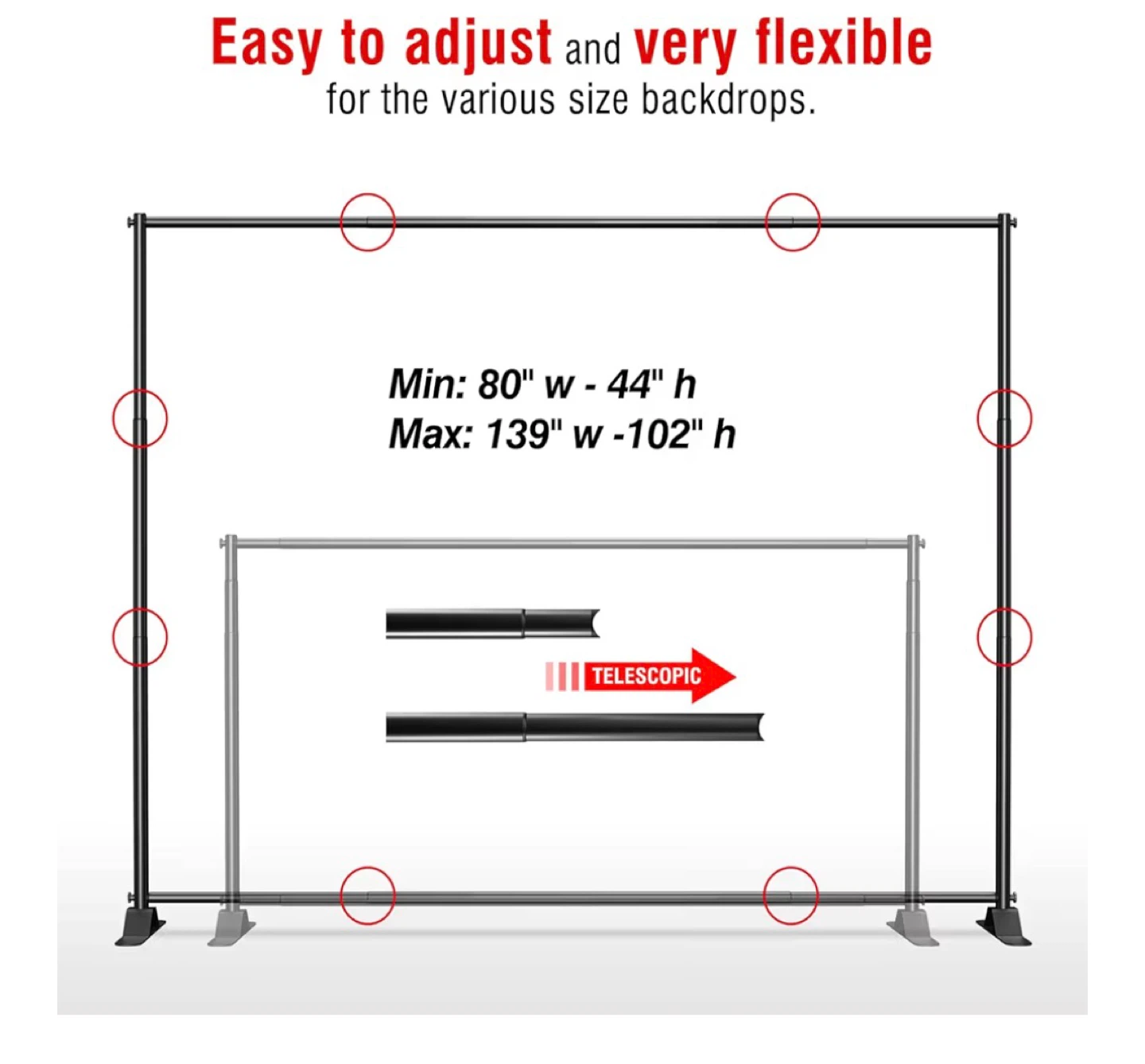 Adjustable Backdrop Banner Stand 8 x 10 Ft - photo 5