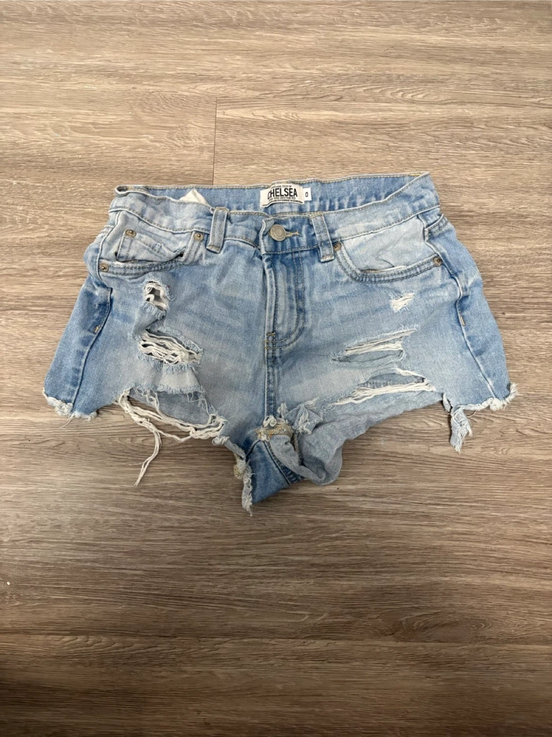 2 Pairs Chelsea Distressed Denim Shorts Size 0 - photo 2