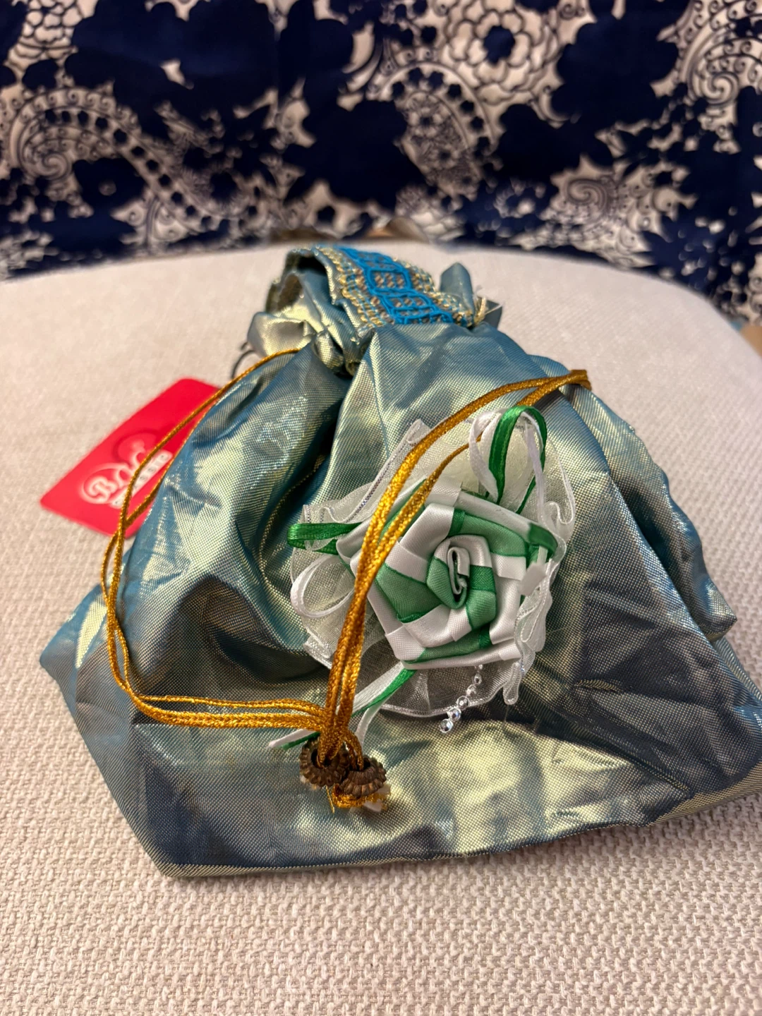 Boc Classic Blue & Gold Cosmetic Bag Pouch