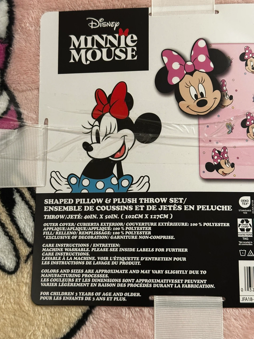 Disney Minnie Mouse Shaped Pillow & Plush Throw Set - photo 3