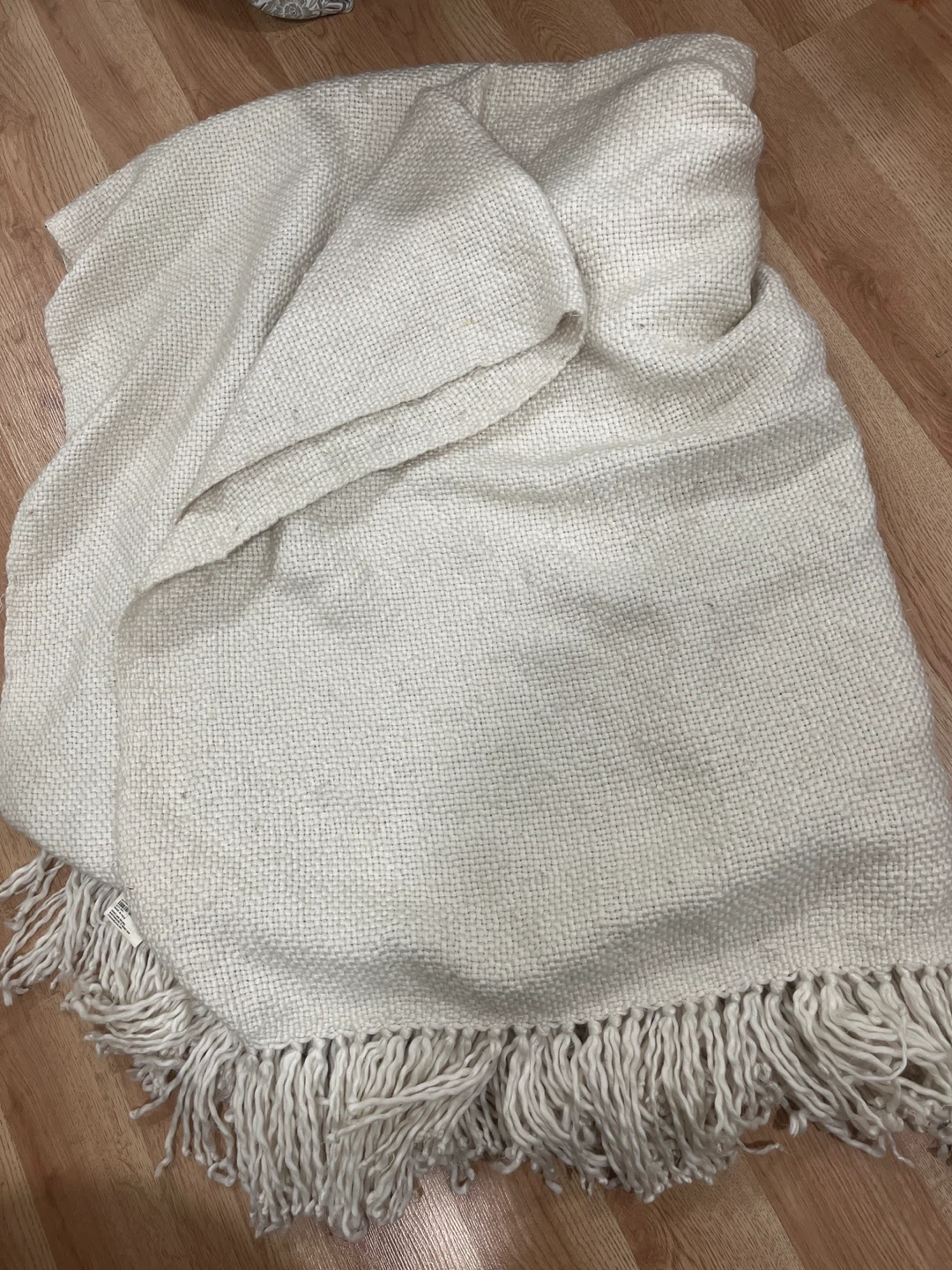 Crate & Barrel Ivory Throw Blanket 55"x70"