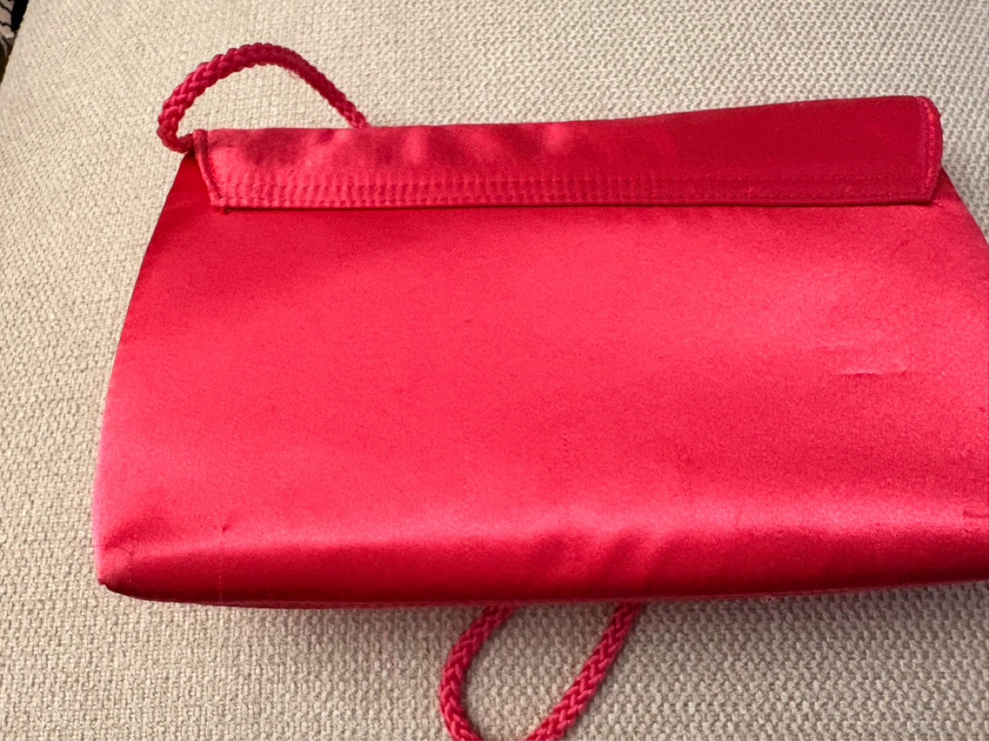 Red Satin Clutch with Rose Embellishment - photo 2