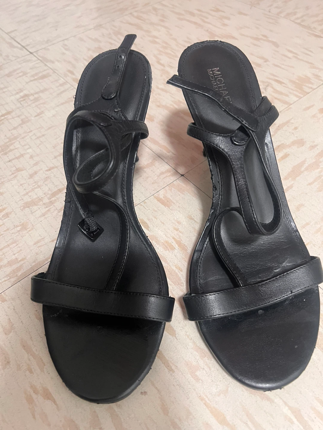 Michael Kors Black Leather Strappy Heels