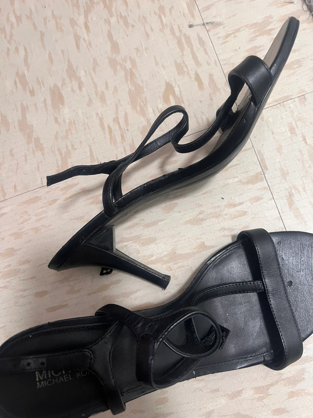 Michael Kors Black Leather Strappy Heels - photo 2