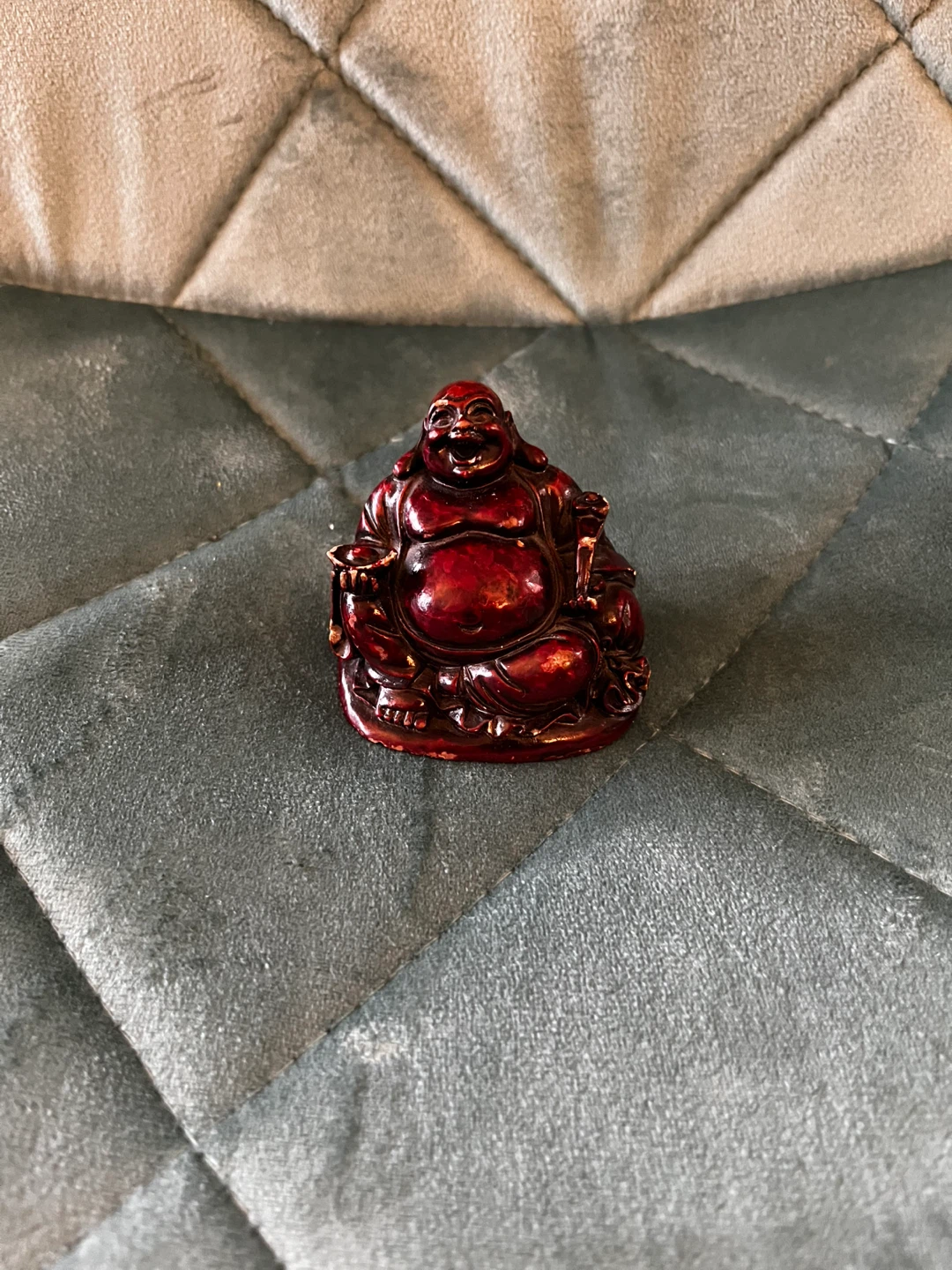 Red Laughing Buddha Figurine