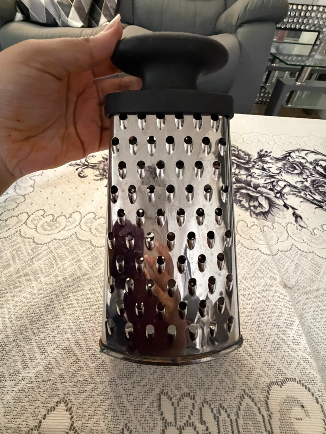Box Grater with Black Handle