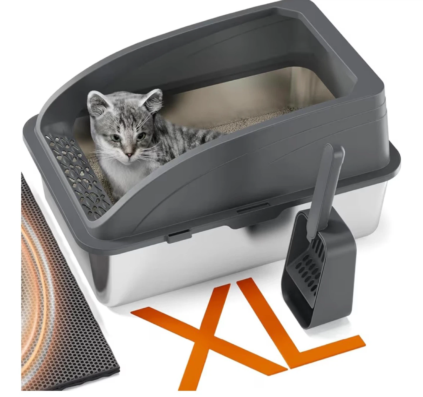 XL Stainless Steel Cat Litter Box