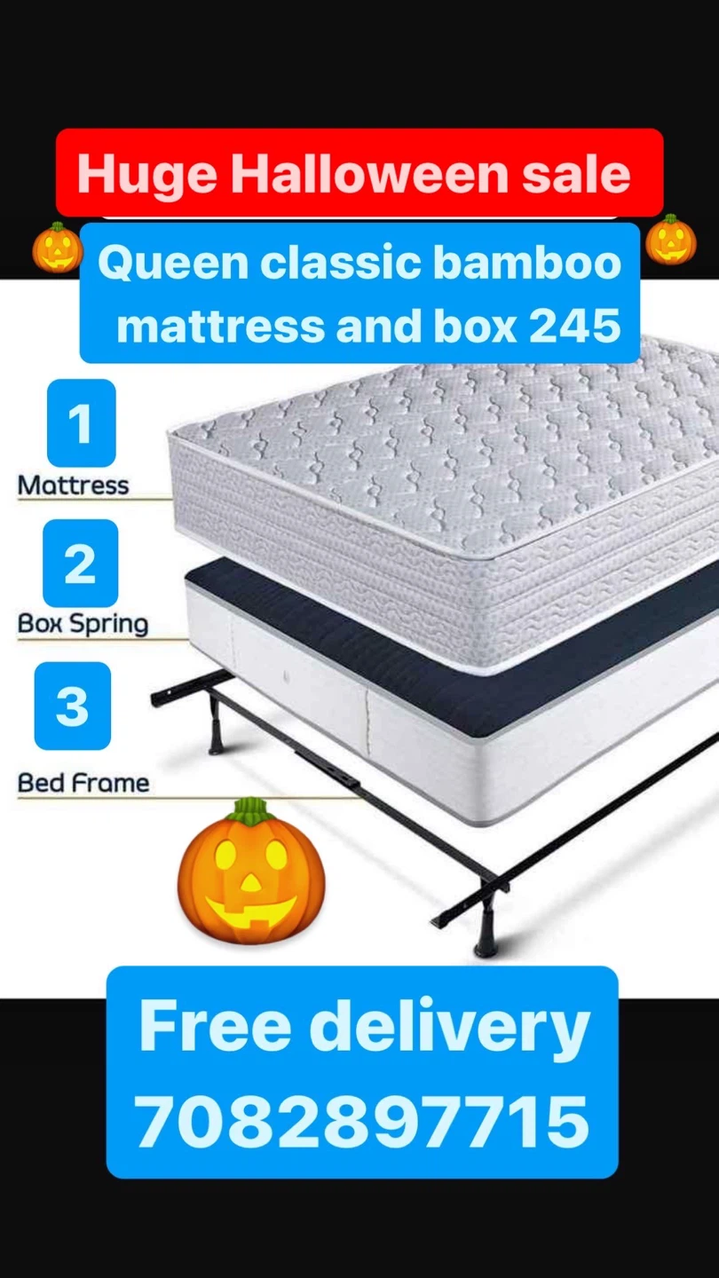 Queen Classic Bamboo Mattress and Box Spring Set