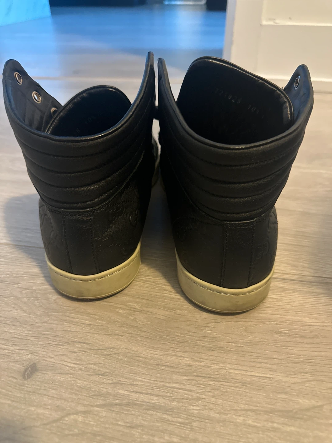 Gucci Black Leather High-Top Sneakers - photo 3