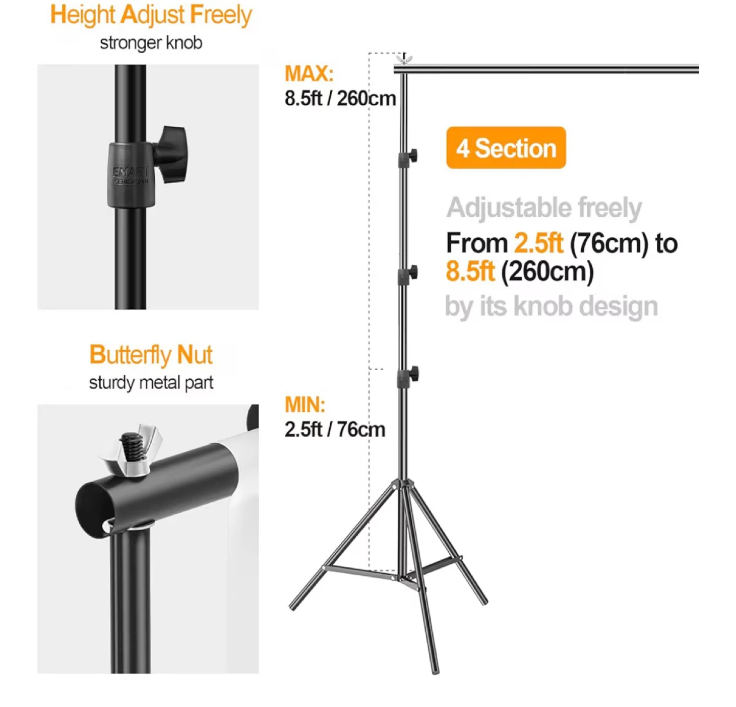 EMART Photography Background Stand Kit - photo 2