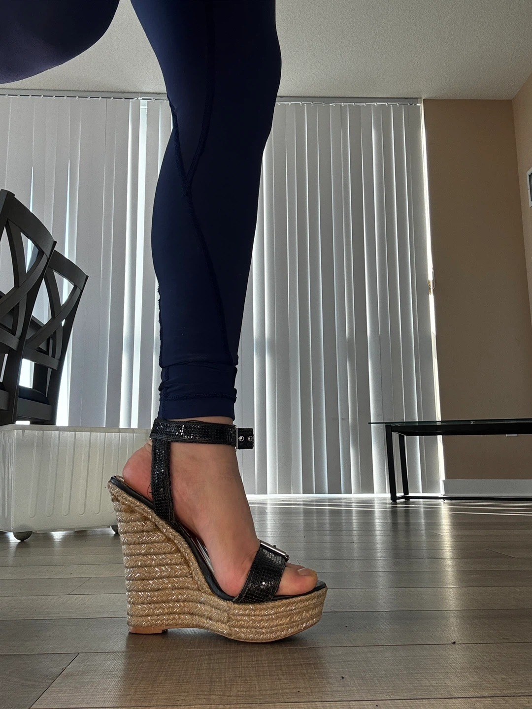 🌱  Bebe Black Espadrille Wedge Sandals - photo 2
