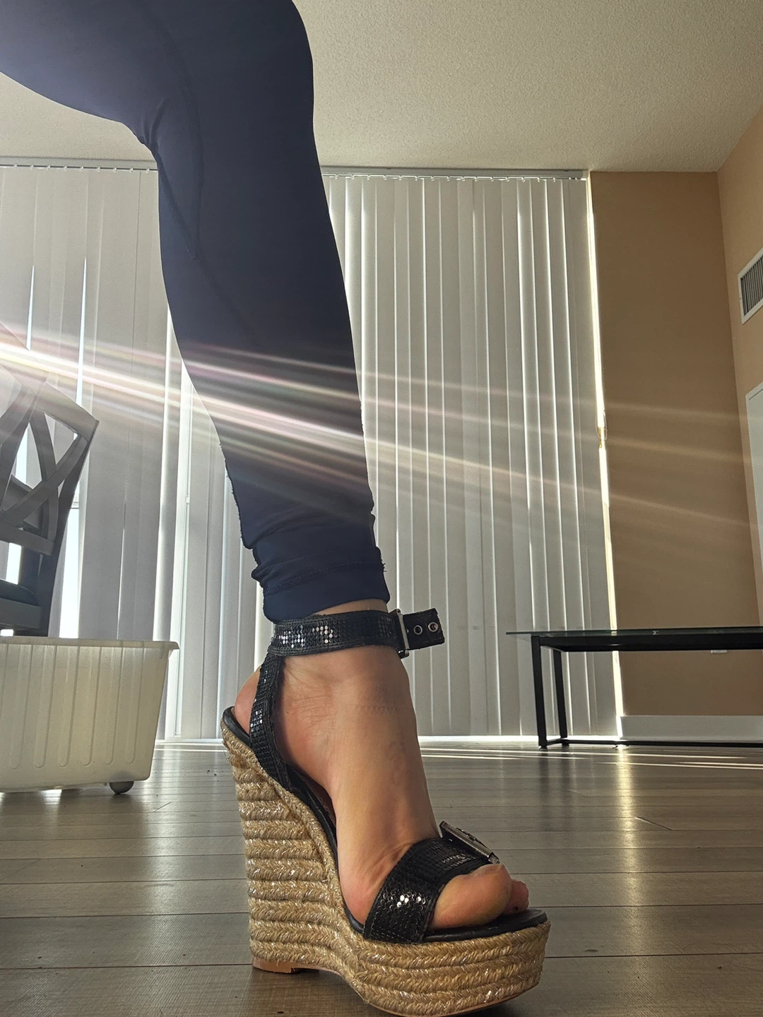 🌱  Bebe Black Espadrille Wedge Sandals - photo 3