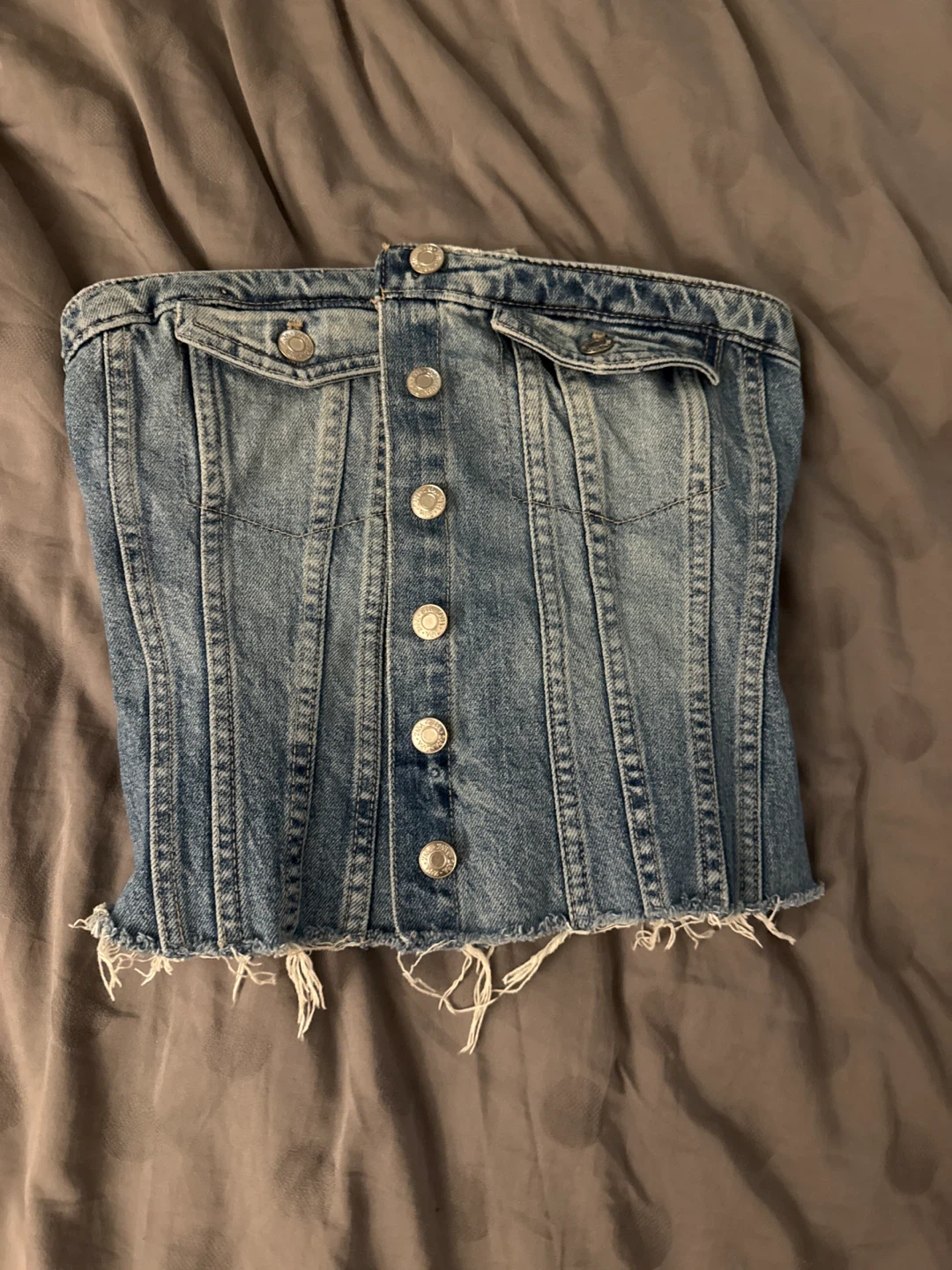 Zara Denim Corset Top