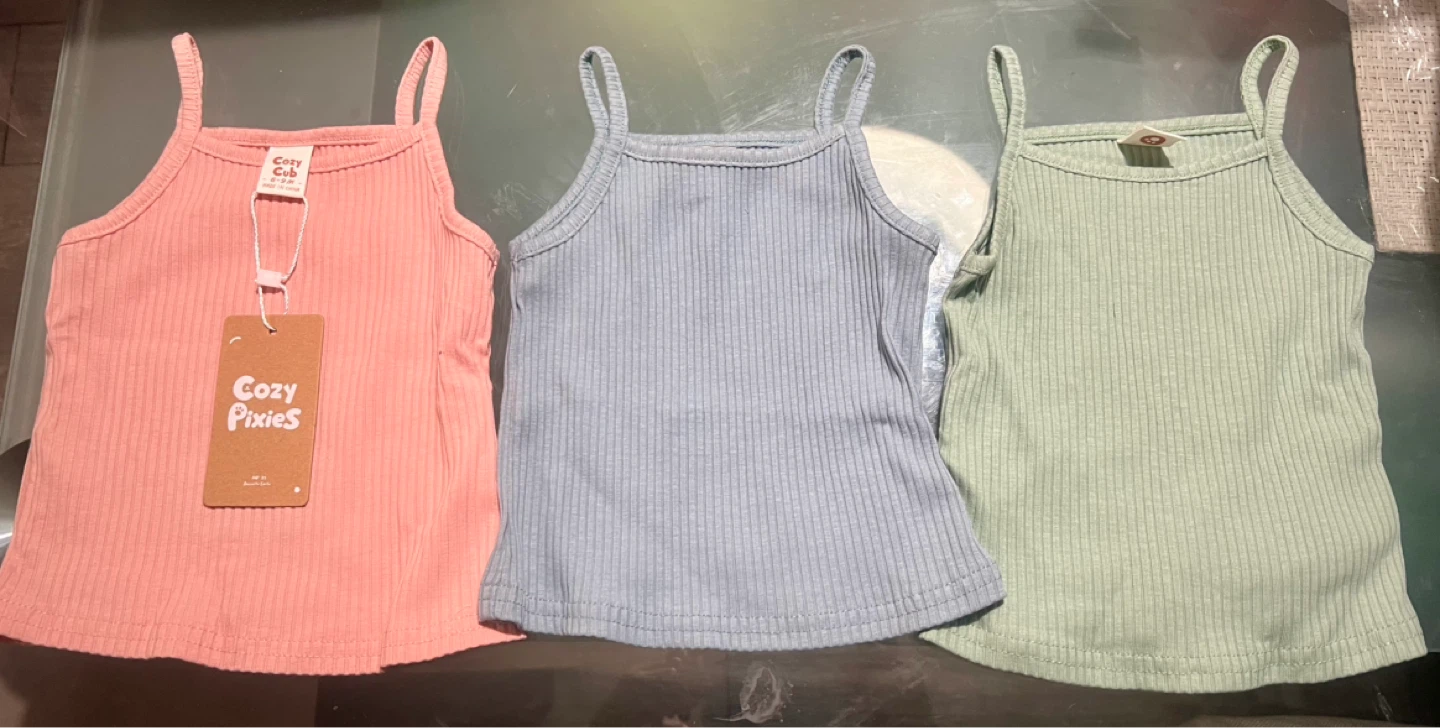 Cozy Cub Girls Tank Tops (3-Pack)