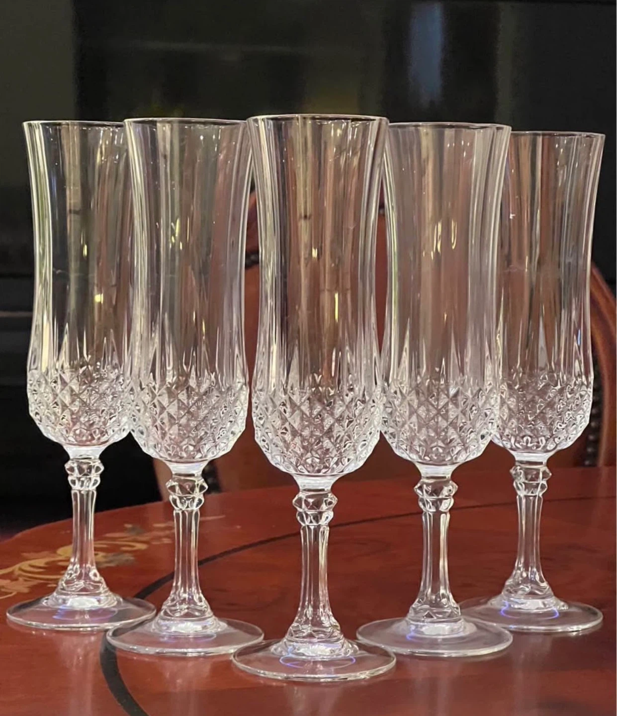 Price for each. Set of 7 Crystal Champagne Flutes