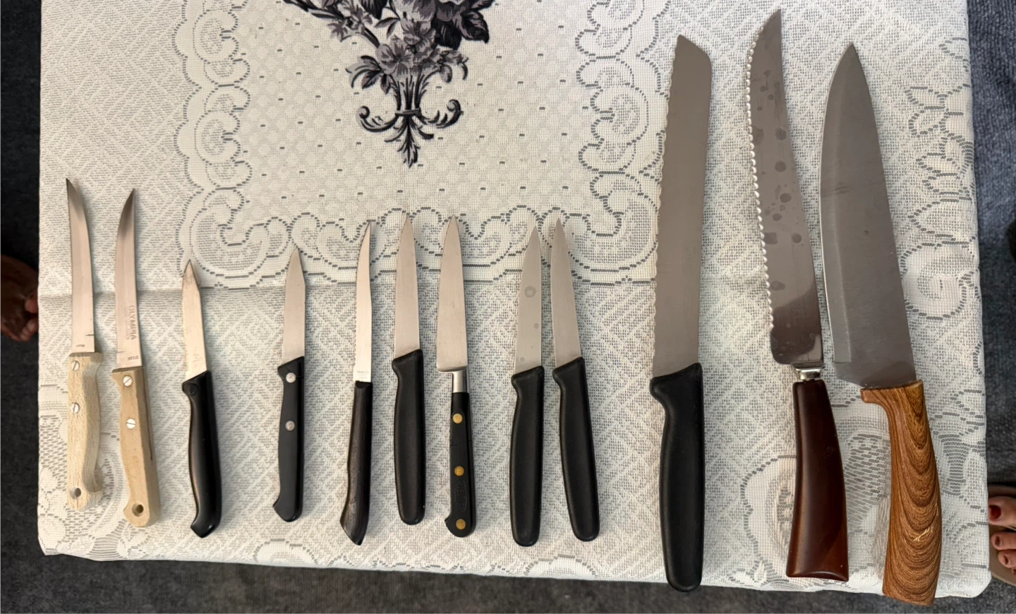 10 Kitchen Knives with rotating holder