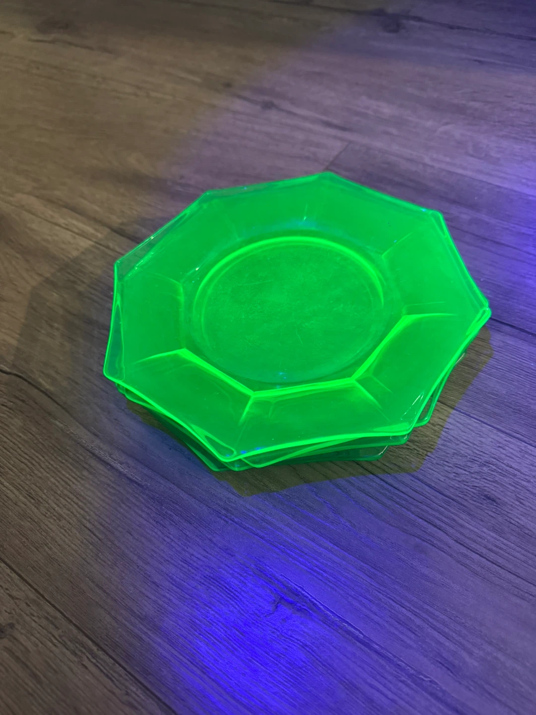 Uranium  Glass Dessert Plates - Set of 4
