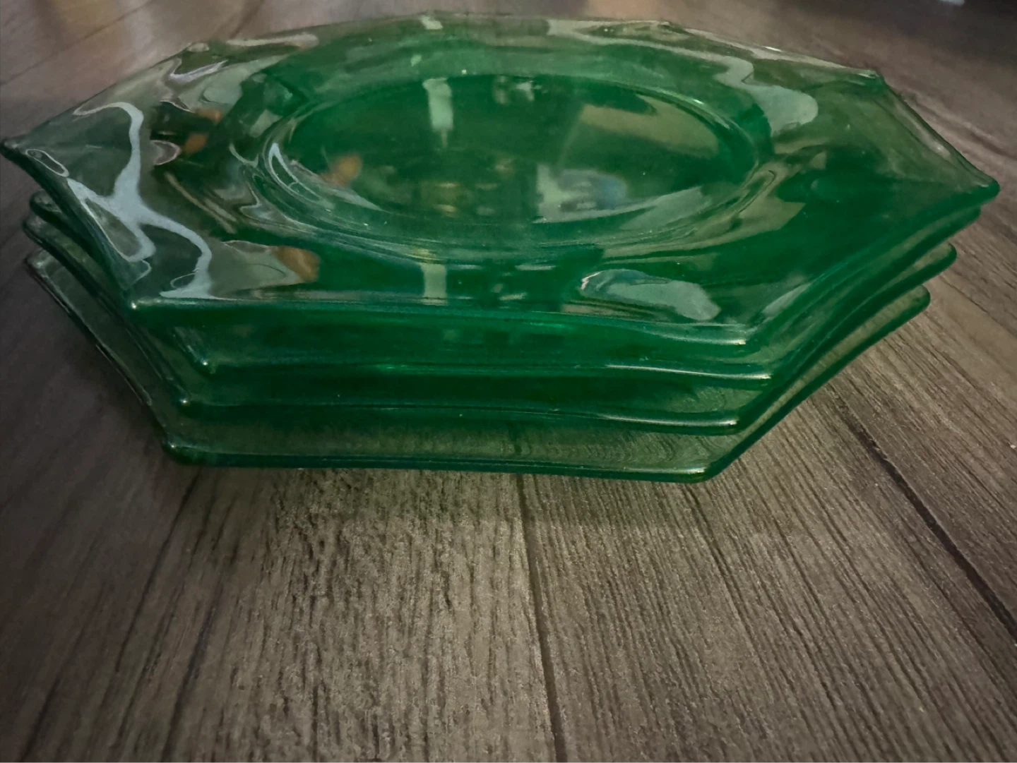 Uranium  Glass Dessert Plates - Set of 4 - photo 3