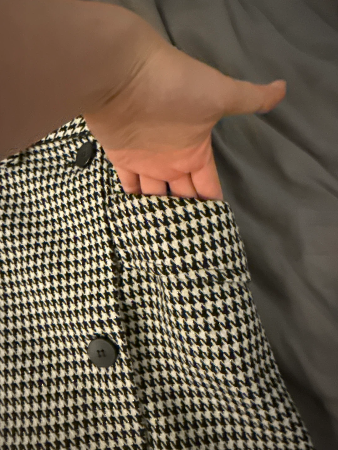 Houndstooth Skirt with Belt - photo 3