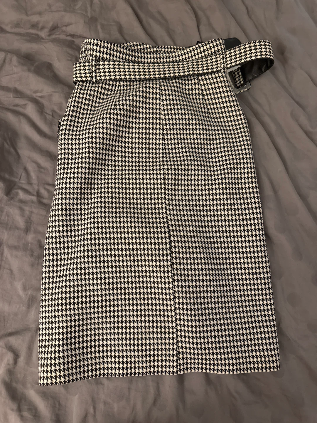 Houndstooth Skirt with Belt - photo 5