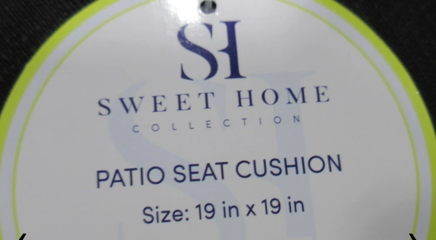Sweet Home Collection Patio Seat Cushion - Black 19" x 19" - photo 3