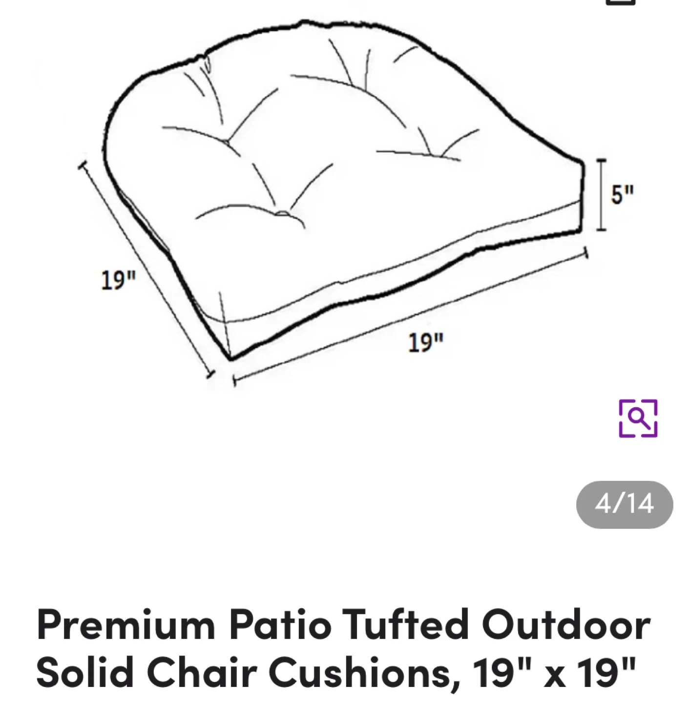 Sweet Home Collection Patio Seat Cushion - Black 19" x 19" - photo 2