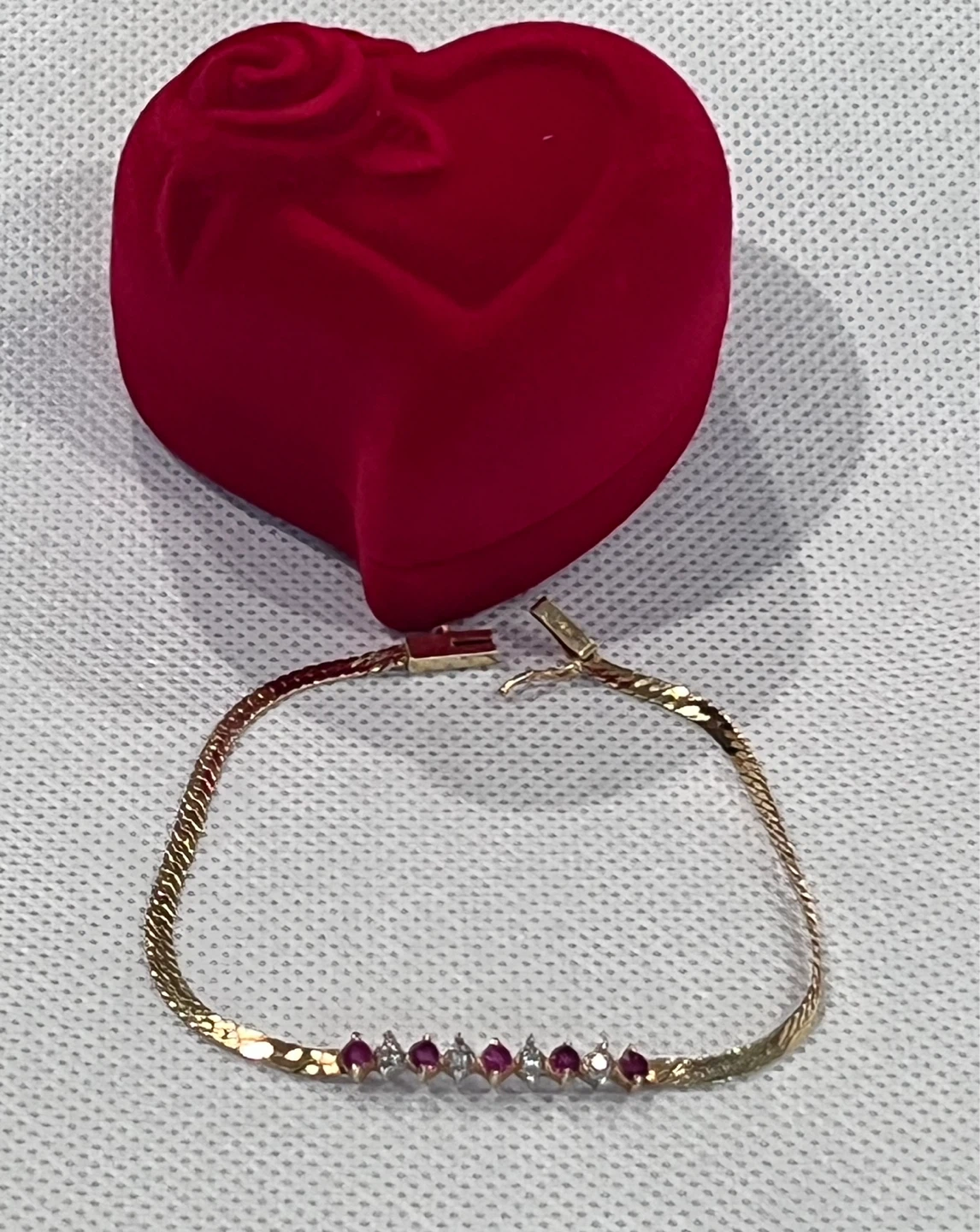 14k Gold Ruby and Diamond Bracelet