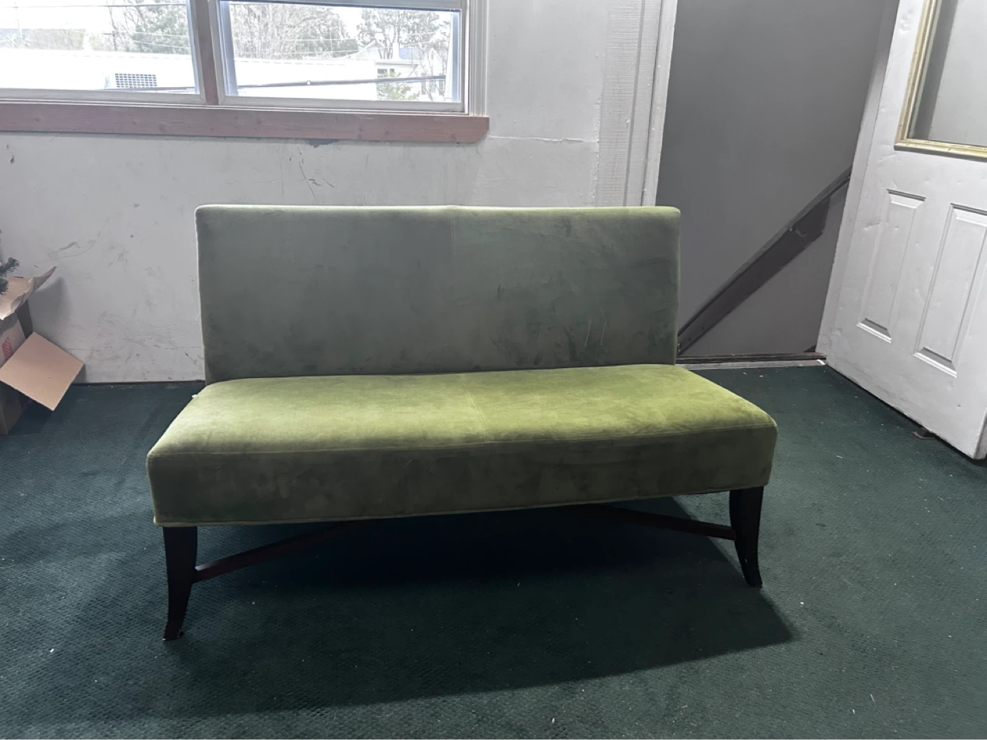 Olive green Amish built couch