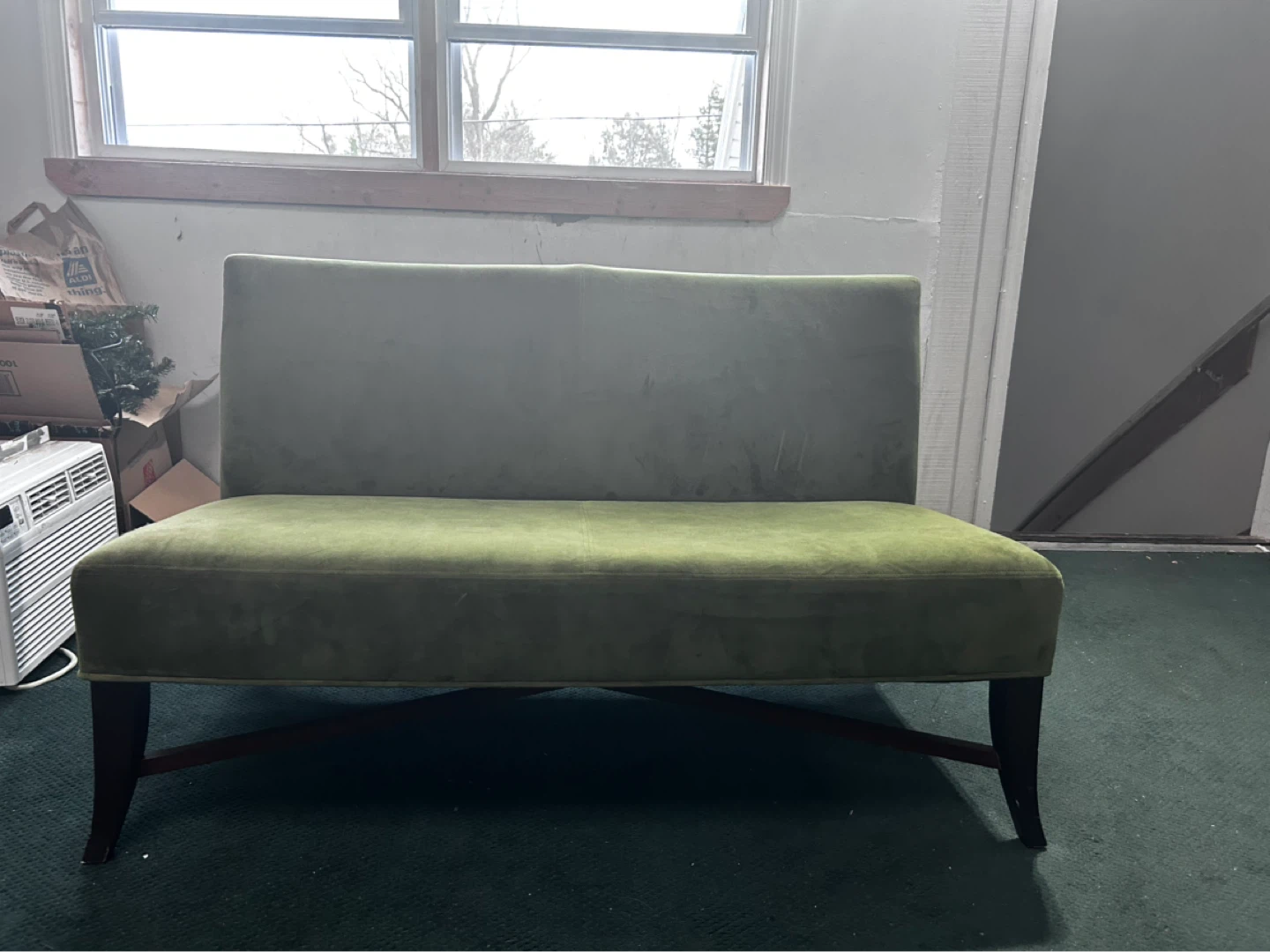 Olive green Amish built couch - photo 3