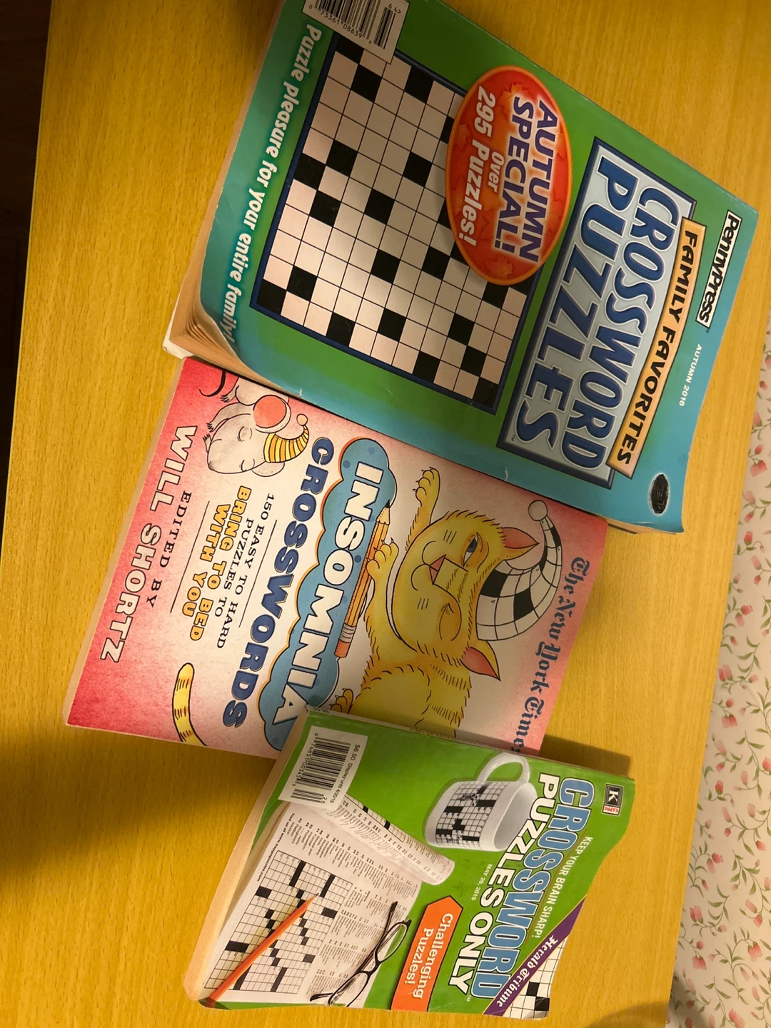 3 Puzzle Books: Will Shortz, Family Favorites, Challenge
