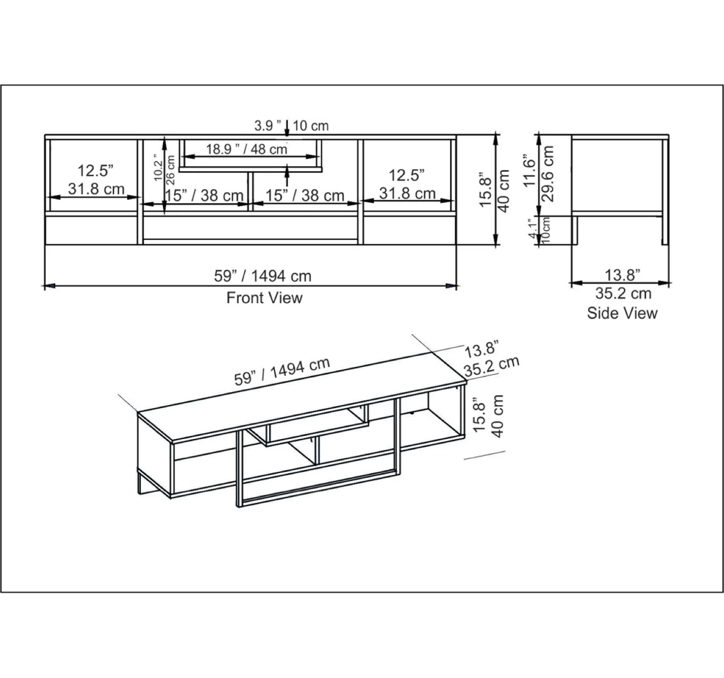 Modern Walnut TV Stand for TVs up to 65” - photo 2