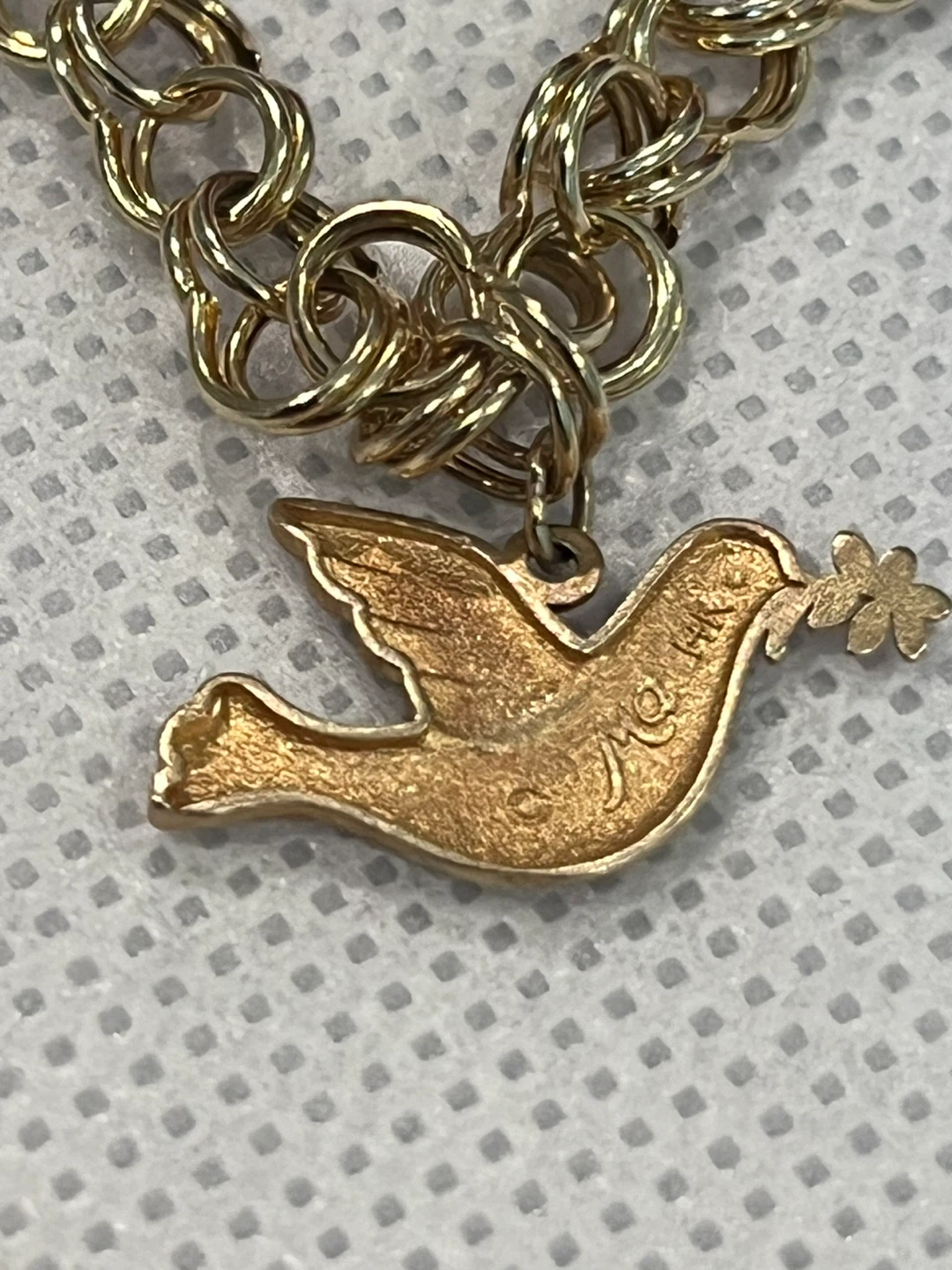 Gold Dove Charm Bracelet 14k - photo 3