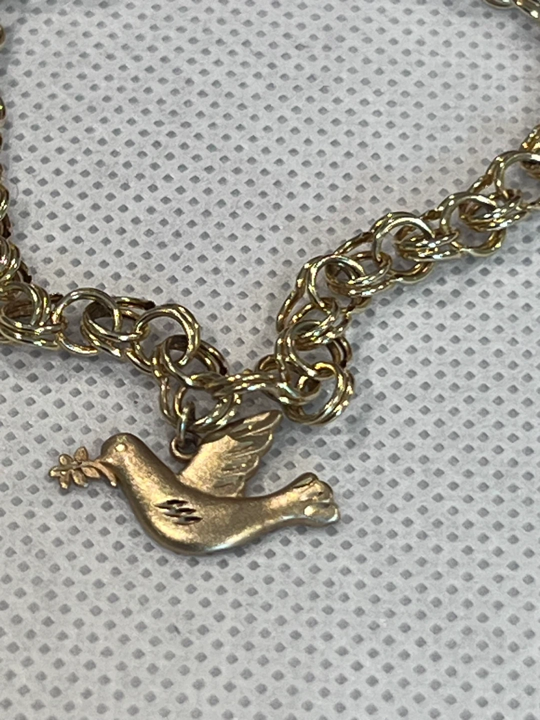 Gold Dove Charm Bracelet 14k - photo 2