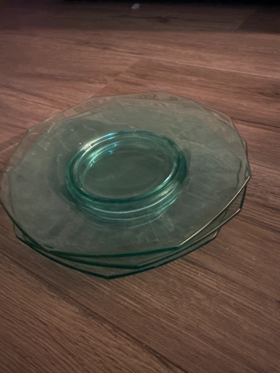 Set of 3 uranium Glass Plates - photo 3