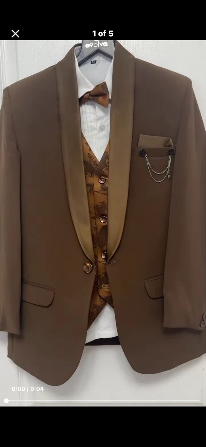 Evolve kids boy  Brown Suit - 4 Piece