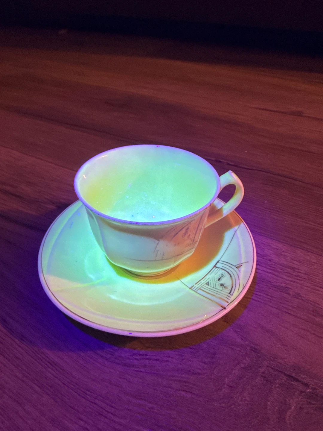 Uranium glazed Vintage Fine China Cup and Saucer