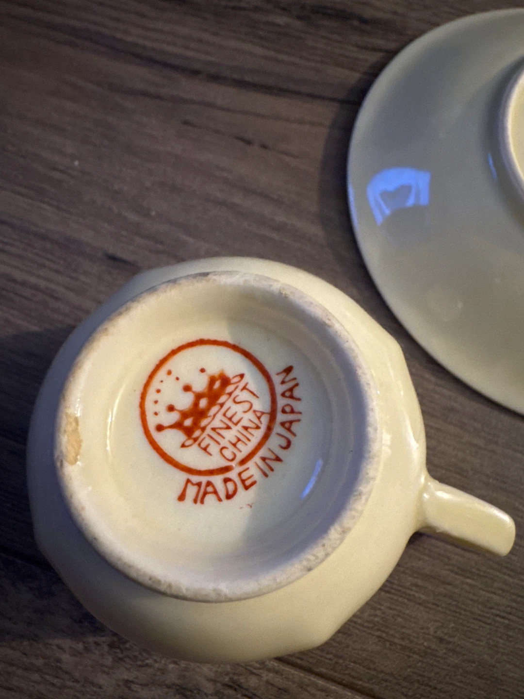 Uranium glazed Vintage Fine China Cup and Saucer - photo 4