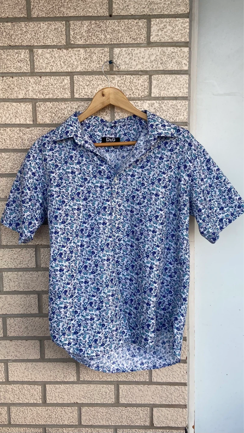 D&G "Dolce & Gabbana" Floral Short Sleeve Button Up Shirt