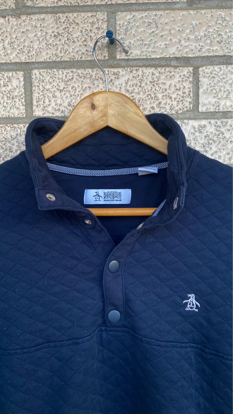Original Penguin Quilted Snap Neck Pullover Sweatshirt - photo 2